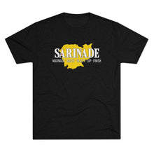 Load image into Gallery viewer, SARINADE: Black & Yellow with Star: Unisex Tri-Blend Tee (2 colors)