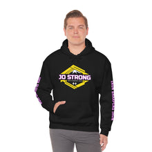 Load image into Gallery viewer, JO STRONG HOODIE: Iron Sharpens Iron (front, back, and sleeve designs)