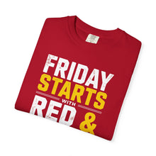 Load image into Gallery viewer, Garment-Dyed Inspirational T-shirt – Red &amp; Gold, Motivational Tee, Unisex Fashion, Everyday Wear, Gift Idea, Casual Style
