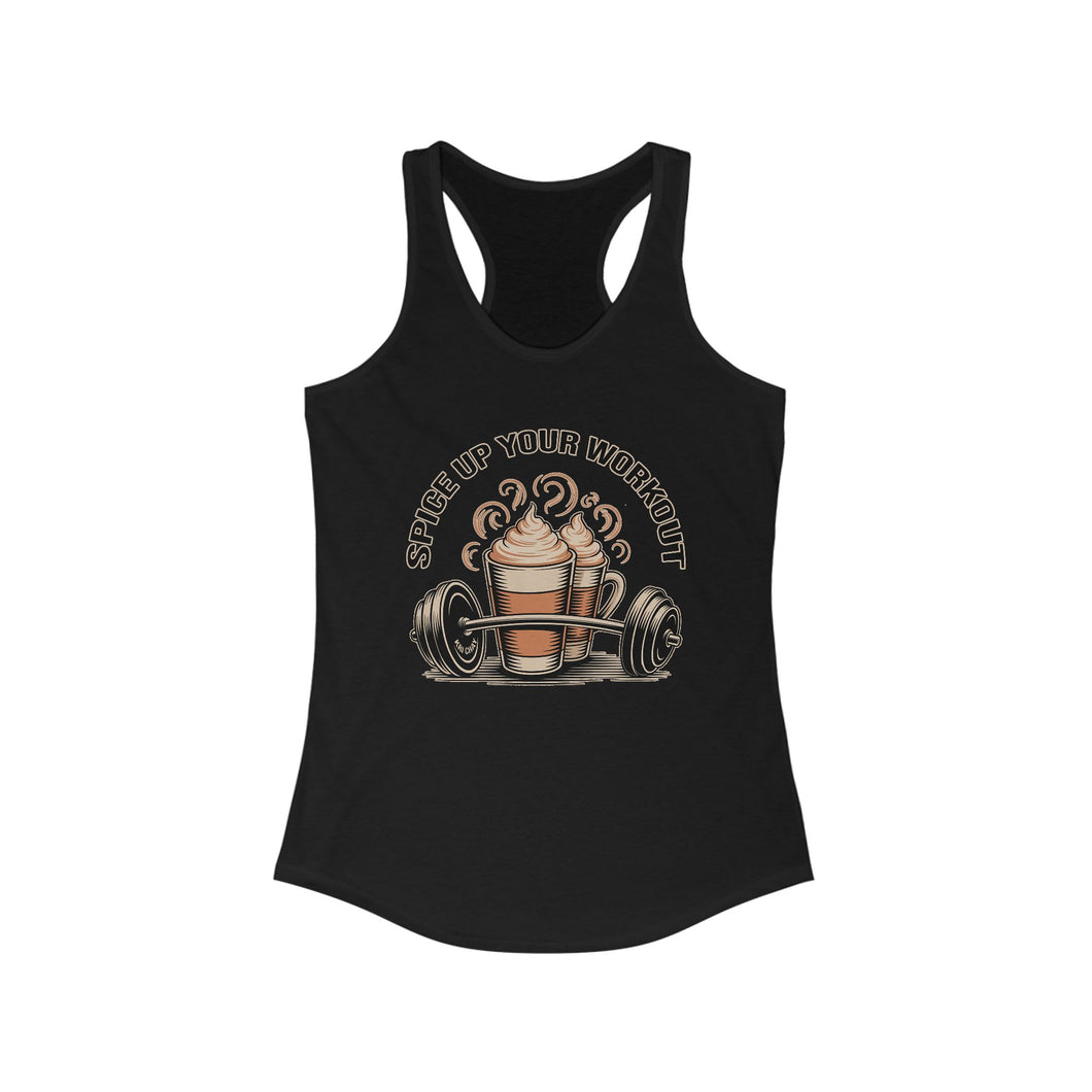 Spice Up Your Workout Racerback Tank - Trendy Gym Shirt for Fitness Lovers, Activewear, Gift for Her, Workout Clothes, Summer Top