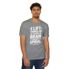 Load image into Gallery viewer, Weightlifting T-Shirt - "I Lift Things Up So My Brain Doesn’t Spiral" Gym Tee
