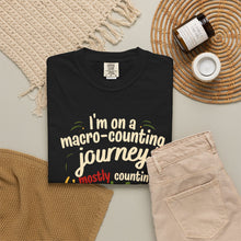 Load image into Gallery viewer, Funny Nutrition T-Shirt - "I'm on a Macro-Counting Journey (Mostly Counting French Fries)" Funny Workout Exercise Shirt

