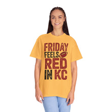 Load image into Gallery viewer, Friday Feels Red T-Shirt | Unisex Garment-Dyed Tee, Perfect for Game Days, Kansas City Fans, Football Gatherings, Casual Wear
