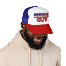 Load image into Gallery viewer, Average American Guy Trucker Hat – Patriotic Foam Mesh Cap
