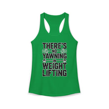 Load image into Gallery viewer, There's No Yawning in Weight Lifting Racerback Tank - Black Font
