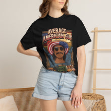 Load image into Gallery viewer, Average American Guy Retro Graphic T-Shirt - Patriotic Vintage Truck &amp; Cowboy Design
