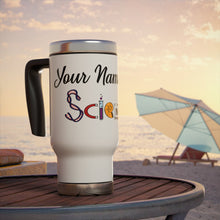 Load image into Gallery viewer, Custom Stainless Steel Travel Mug with Handle, 14 oz, Science Teacher, Back to School, Classroom
