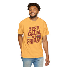 Load image into Gallery viewer, Keep Calm It&#39;s Friday Unisex T-Shirt, Casual Tee, Weekend Vibes Shirt, Gift for Him/Her, Fun Day Tee
