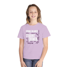 Load image into Gallery viewer, Youth T-Shirt - Spring Branch Student Council Word Cloud Design
