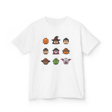 Load image into Gallery viewer, Trick-or-Treaters Set, Halloween Kids Tee with Fun Characters, Cute Halloween T-Shirt, Kids Costume Shirt, Spooky Vibe Shirt, Gift for Kids
