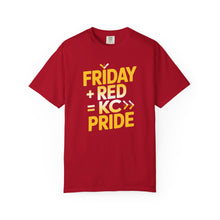 Load image into Gallery viewer, Unisex Garment-Dyed T-Shirt - KC Pride Friday, Fun Casual Wear, Gift for Friends &amp; Family, Everyday Comfort
