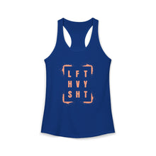 Load image into Gallery viewer, LFT HVY SHT: Ladies Racerback Tank (Sizes XS to 2XL) Coral
