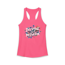 Load image into Gallery viewer, DISCIPLINE OVER MOTIVATION Racerback Tank — Women's Fitness Tank Top
