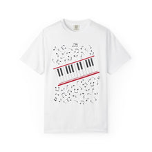 Load image into Gallery viewer, MJ Style Piano Keys &amp; Notes T-Shirt - Musical Keyboard Graphic Tee
