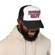 Load image into Gallery viewer, Average American Guy Trucker Hat – Patriotic Foam Mesh Cap
