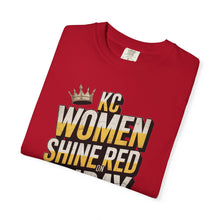 Load image into Gallery viewer, &quot;Women Shine Red on Friday&quot; | Unisex Garment-Dyed T-Shirt - Women&#39;s Empowerment Tee, Graphic Tee, Casual Wear, Gifts for Her, Red T-Shirt
