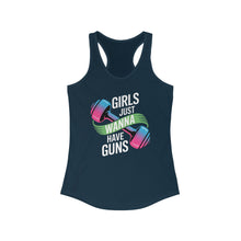 Load image into Gallery viewer, Empowering Women&#39;s Workout Tank | Girls Just Wanna Have Guns | Fitness Top, Gym Shirt, Gift for Her, Activewear
