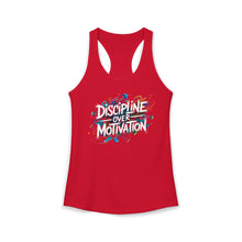 Load image into Gallery viewer, DISCIPLINE OVER MOTIVATION Racerback Tank — Women's Fitness Tank Top
