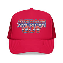 Load image into Gallery viewer, Average American Guy Trucker Hat – Patriotic Foam Mesh Cap
