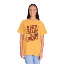 Load image into Gallery viewer, Keep Calm It&#39;s Friday Unisex T-Shirt, Casual Tee, Weekend Vibes Shirt, Gift for Him/Her, Fun Day Tee
