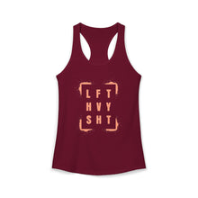 Load image into Gallery viewer, LFT HVY SHT: Ladies Racerback Tank (Sizes XS to 2XL) Coral
