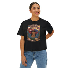 Load image into Gallery viewer, Average American Guy Graphic Tee - Women's Boxy Shirt, Patriotic Retro Design
