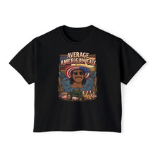 Load image into Gallery viewer, Average American Guy Graphic Tee - Women's Boxy Shirt, Patriotic Retro Design
