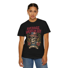 Load image into Gallery viewer, Average American Guy Skull T‑Shirt - Vintage Patriotic Graphic Tee (Est. 1986)
