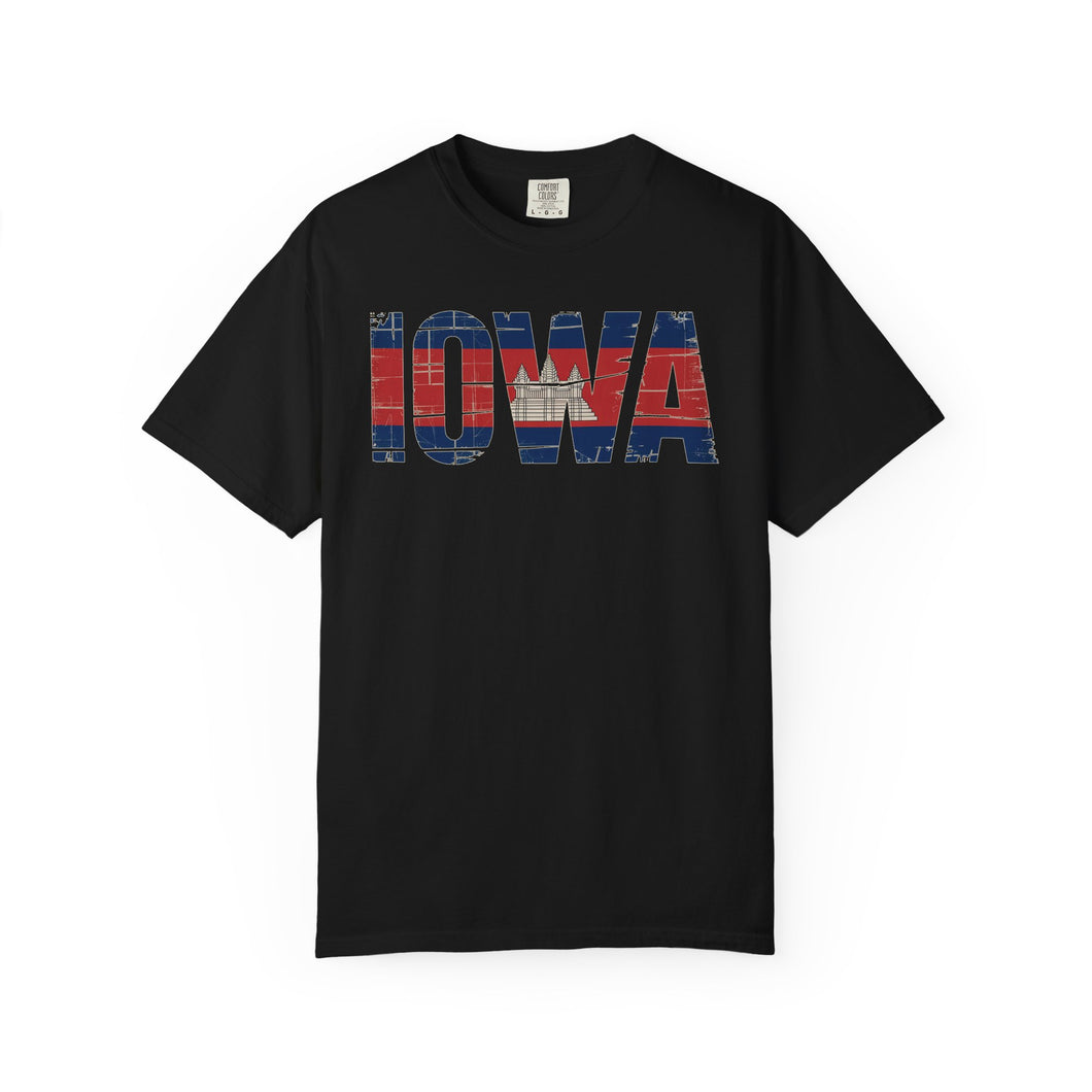 Cambodian Iowa Graphic T-Shirt 2, Unisex Tee, Traveler Gift, Artsy Apparel, Cultural Heritage Wear, Summer Outfit