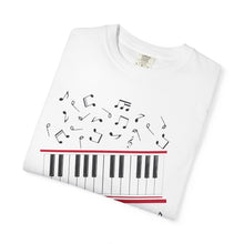 Load image into Gallery viewer, MJ Style Piano Keys &amp; Notes T-Shirt - Musical Keyboard Graphic Tee
