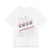 Load image into Gallery viewer, Michael MJ - Piano Keys &amp; Music Notes Tee — Musical Keyboard Graphic Shirt
