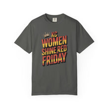 Load image into Gallery viewer, &quot;Women Shine Red on Friday&quot; | Women&#39;s Empowerment Tee, Graphic Tee, Casual Wear, Gifts for Her, Red T-Shirt

