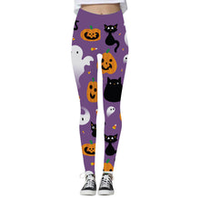 Load image into Gallery viewer, Women&#39;s Halloween High Waist Yoga Leggings, Halloween yoga pants, yoga pants, Scary leggings
