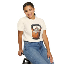 Load image into Gallery viewer, Pumpkin Spiced Latte T-Shirt with Kettlebell Design, Gym Gift, Workout Apparel, Unisex Activewear, Weightlifting Humor, Casual Wear
