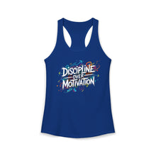 Load image into Gallery viewer, DISCIPLINE OVER MOTIVATION Racerback Tank — Women's Fitness Tank Top
