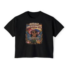 Load image into Gallery viewer, Women's Boxy "Average American Guy" Graphic Tee - Funny Patriotic Shirt
