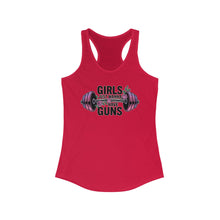 Load image into Gallery viewer, Girls Just Wanna Have Guns Racerback Tank, Fitness Tank, Workout Top, Gym Apparel, Gift for Her, Summer Activewear
