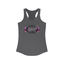 Load image into Gallery viewer, Girls Just Wanna Have Guns Racerback Tank, Fitness Tank, Workout Top, Gym Apparel, Gift for Her, Summer Activewear
