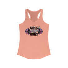 Load image into Gallery viewer, Girls Just Wanna Have Guns Racerback Tank, Fitness Tank, Workout Top, Gym Apparel, Gift for Her, Summer Activewear
