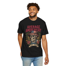Load image into Gallery viewer, Average American Guy Skull T‑Shirt - Vintage Patriotic Graphic Tee (Est. 1986)
