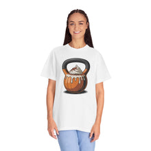 Load image into Gallery viewer, Pumpkin Spiced Latte T-Shirt with Kettlebell Design, Gym Gift, Workout Apparel, Unisex Activewear, Weightlifting Humor, Casual Wear
