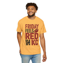 Load image into Gallery viewer, Friday Feels Red T-Shirt | Unisex Garment-Dyed Tee, Perfect for Game Days, Kansas City Fans, Football Gatherings, Casual Wear

