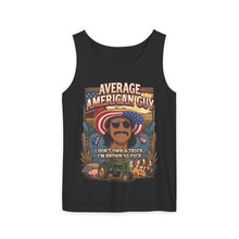 Load image into Gallery viewer, Average American Guy Tank Top – Patriotic Funny Graphic Tank (“I don't own a truck, I'm brown as fuck”)
