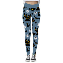 Load image into Gallery viewer, Women&#39;s Halloween High Waist Yoga Leggings, Halloween yoga pants, yoga pants, Scary leggings
