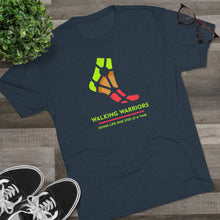 Load image into Gallery viewer, WALKING WARRIORS: Unisex Tri-Blend Tee: Green/Red (6 colors)

