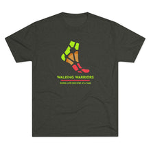 Load image into Gallery viewer, WALKING WARRIORS: Unisex Tri-Blend Tee: Green/Red (6 colors)
