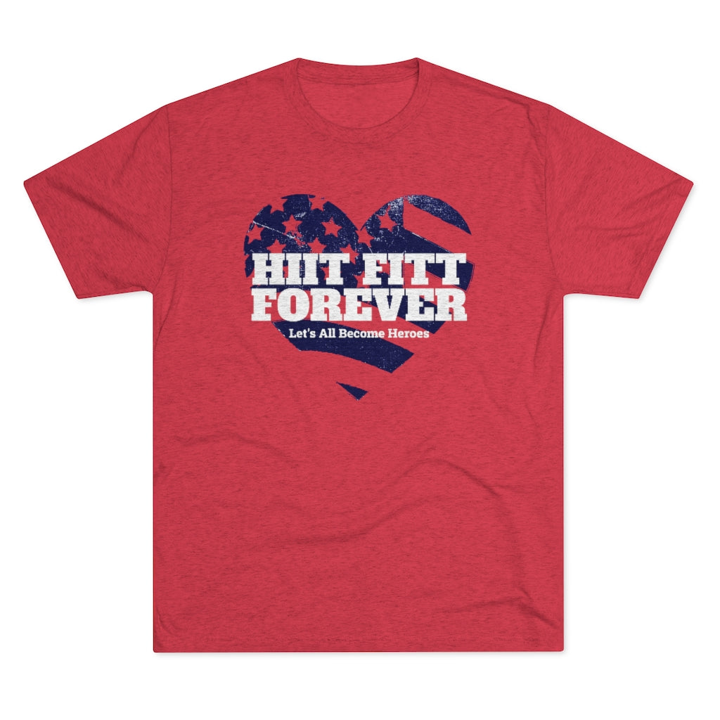 Limited Edition 4th of July HIIT FITT FOREVER Soft Tri-Blend Tee: Red
