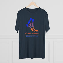 Load image into Gallery viewer, WALKING WARRIORS: Unisex Tri-Blend Tee: Blue/Orange (2 colors)
