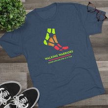 Load image into Gallery viewer, WALKING WARRIORS: Unisex Tri-Blend Tee: Green/Red (6 colors)
