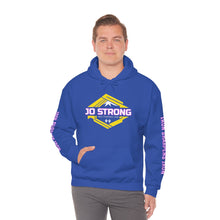 Load image into Gallery viewer, JO STRONG HOODIE: Iron Sharpens Iron (front, back, and sleeve designs)
